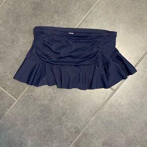 Navy Athleta Shirred Ruffle Skirt